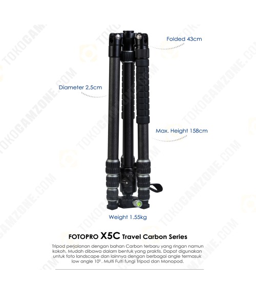 Fotopro X-5C Travel Carbon Series